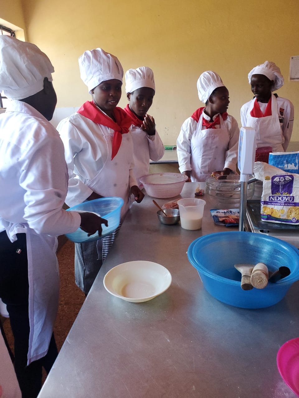 Hospitality trainees at work